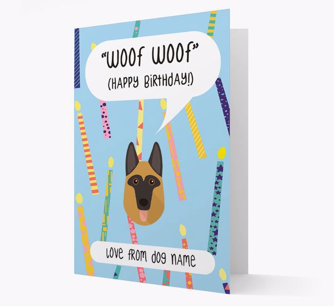 Personalized 'Woof Woof' Birthday Card with {breedFullName} Icon